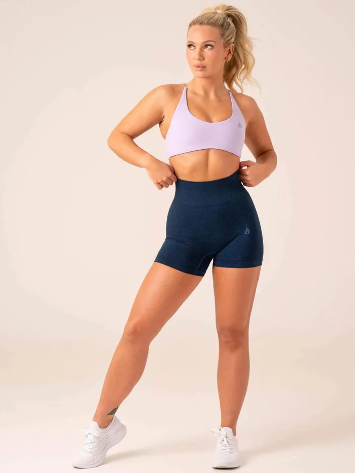 Gym Shorts Womens Ryderwear Evolve Seamless Shorts Navy Marl