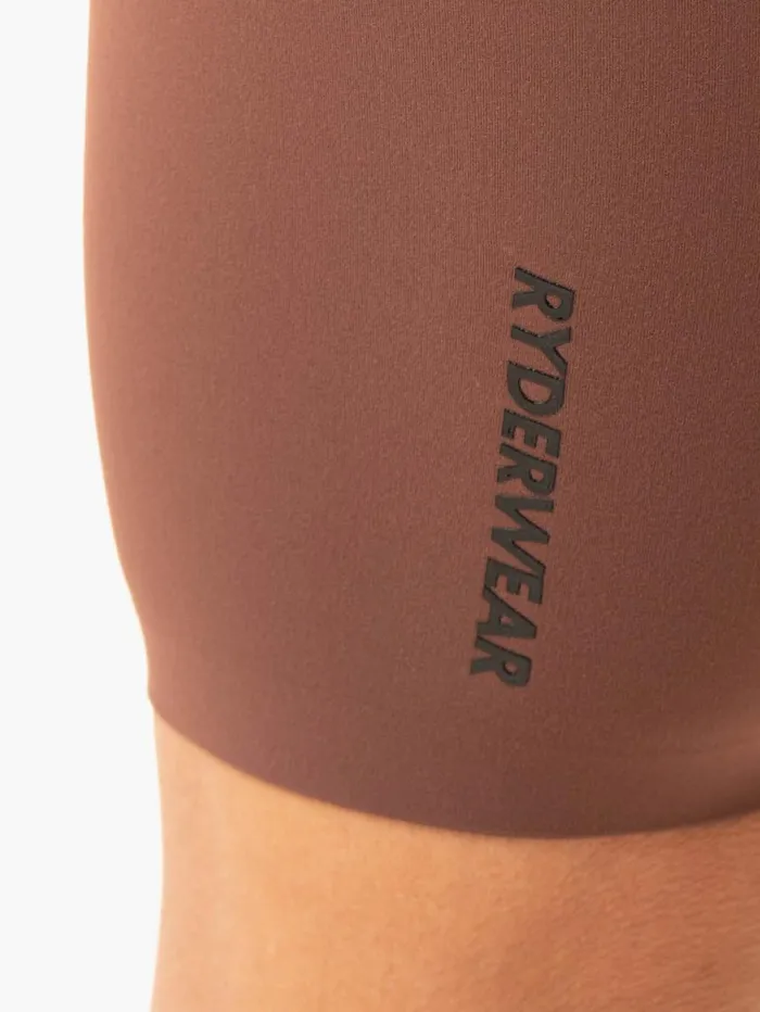 Gym Shorts Womens Ryderwear Extend Compression Bike Shorts Chocolate
