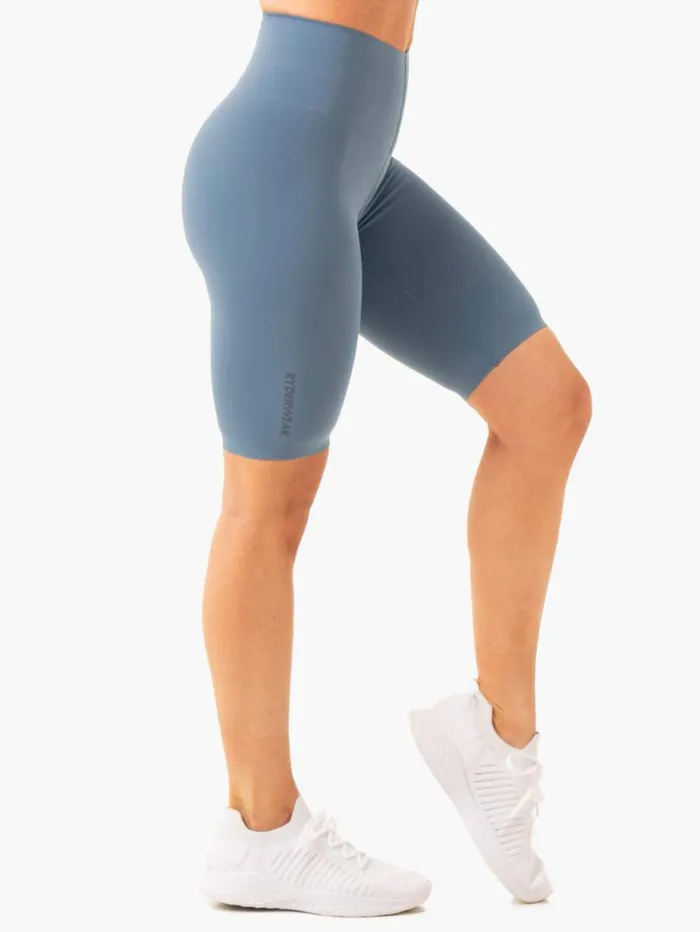 Gym Shorts Womens Ryderwear Extend Compression Bike Shorts Steel Blue