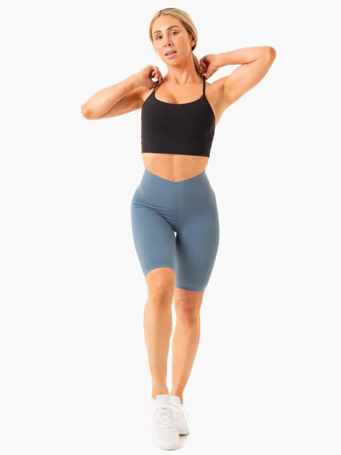 Gym Shorts Womens Ryderwear Extend Compression Bike Shorts Steel Blue