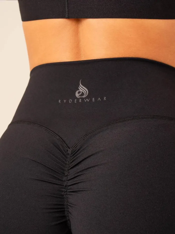 Gym Shorts Womens Ryderwear Extreme Scrunch Shorts Black