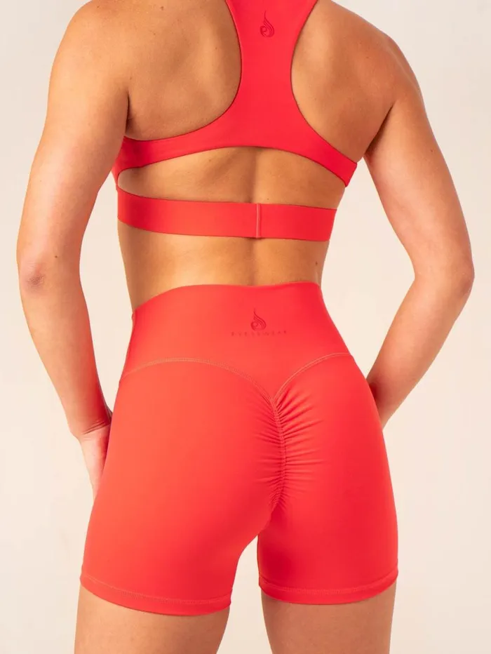Gym Shorts Womens Ryderwear Extreme Scrunch Shorts Watermelon