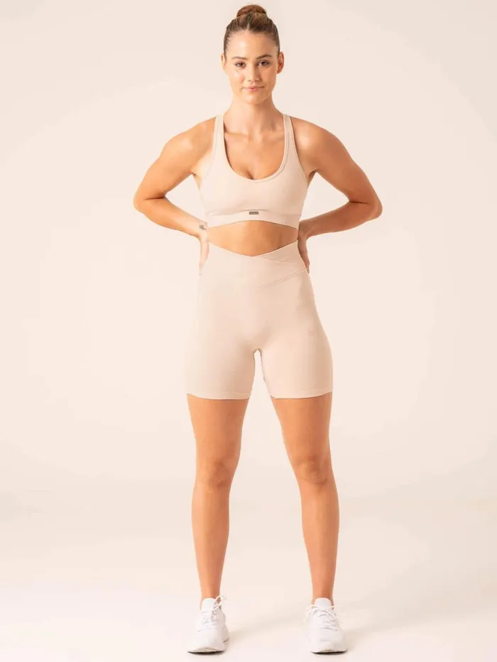 Gym Shorts Womens Ryderwear Focus Scrunch Seamless Shorts Chalk Marl