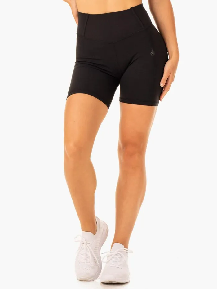 Gym Shorts Womens Ryderwear Form Scrunch Bum Shorts Black