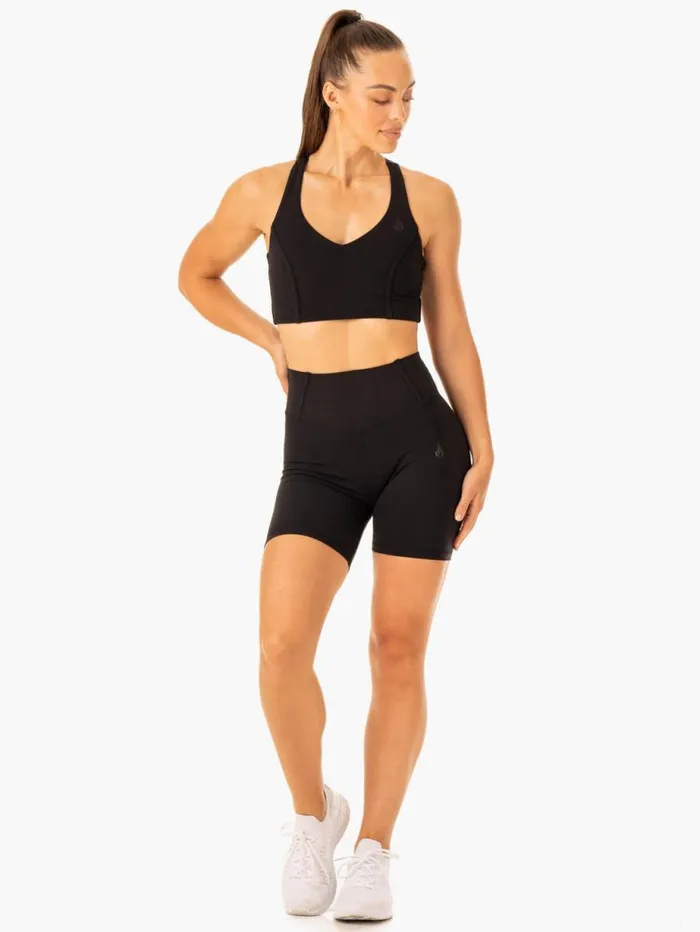 Gym Shorts Womens Ryderwear Form Scrunch Bum Shorts Black