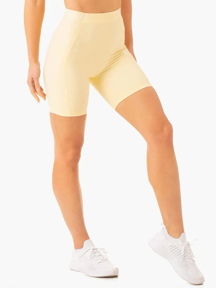Gym Shorts Womens Ryderwear Level Up High Waisted Scrunch Shorts Butter