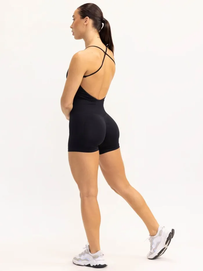 Gym Shorts Womens Ryderwear Lift 20 BBL Seamless Bodysuit Black