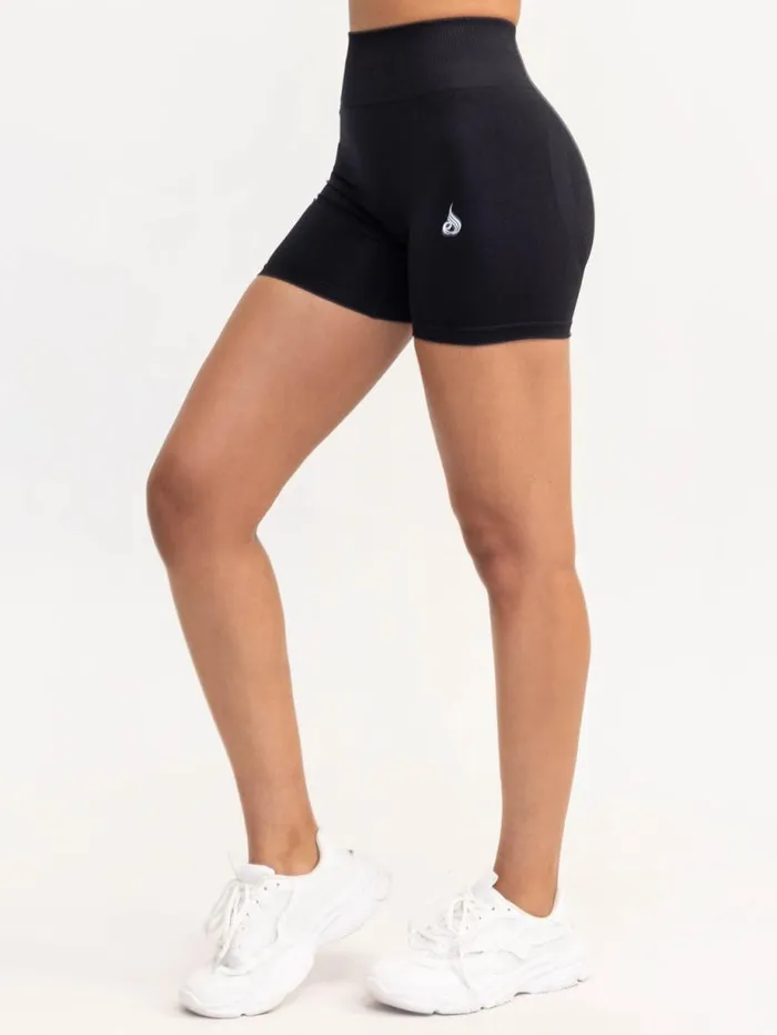 Gym Shorts Womens Ryderwear Lift 20 BBL Seamless Shorts Black
