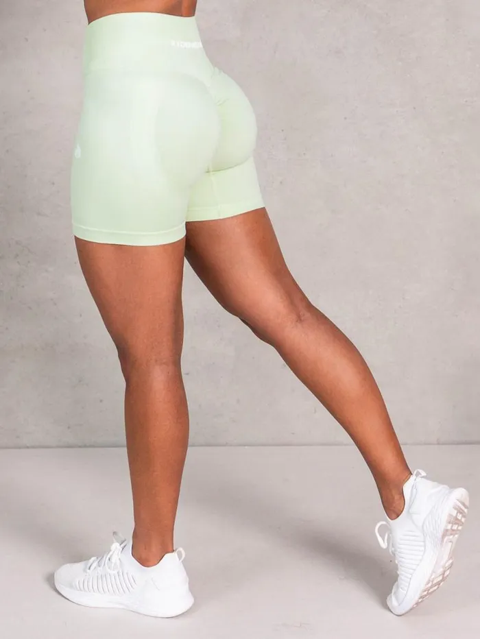 Gym Shorts Womens Ryderwear Lift BBL Scrunch Seamless Shorts Matcha