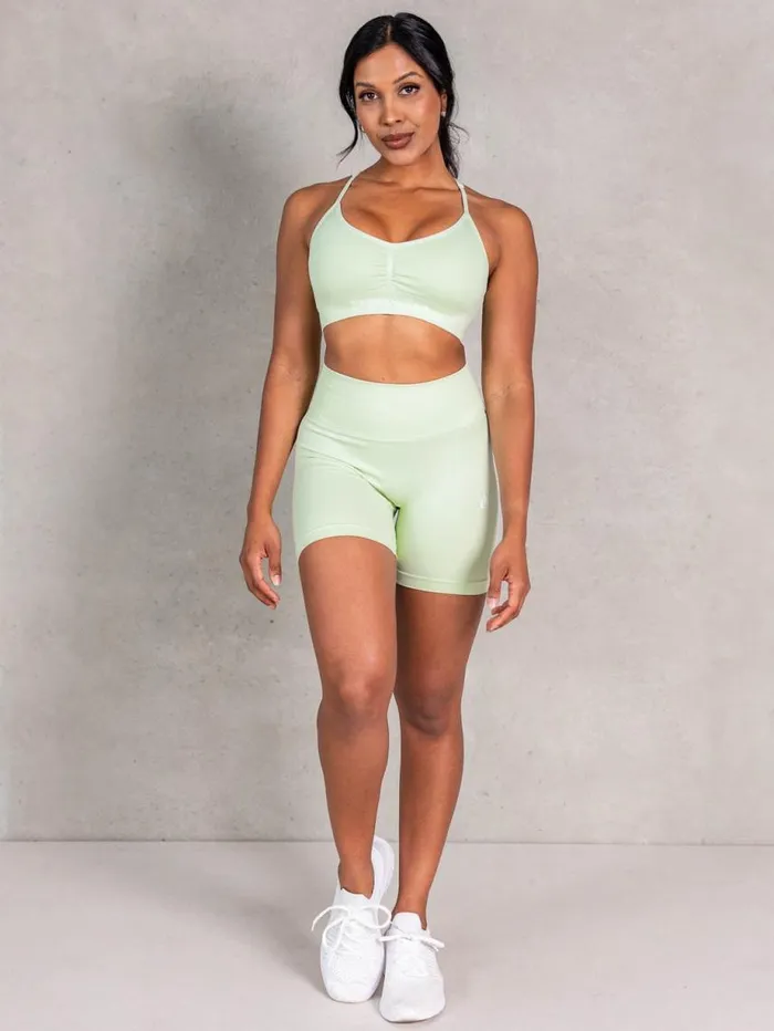 Gym Shorts Womens Ryderwear Lift BBL Scrunch Seamless Shorts Matcha