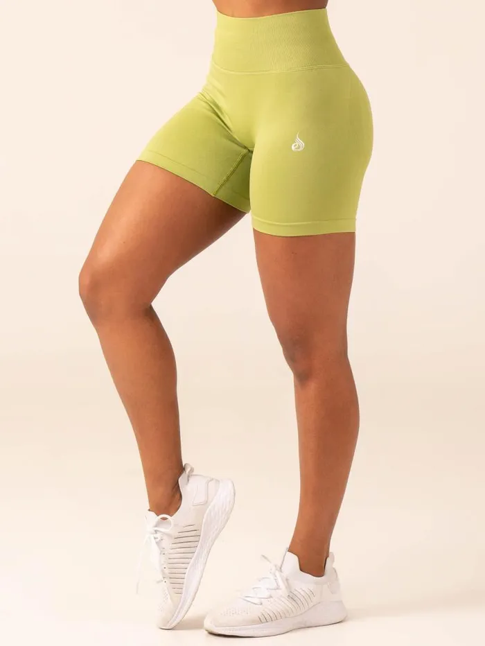 Gym Shorts Womens Ryderwear Lift BBL Scrunch Seamless Shorts Olive