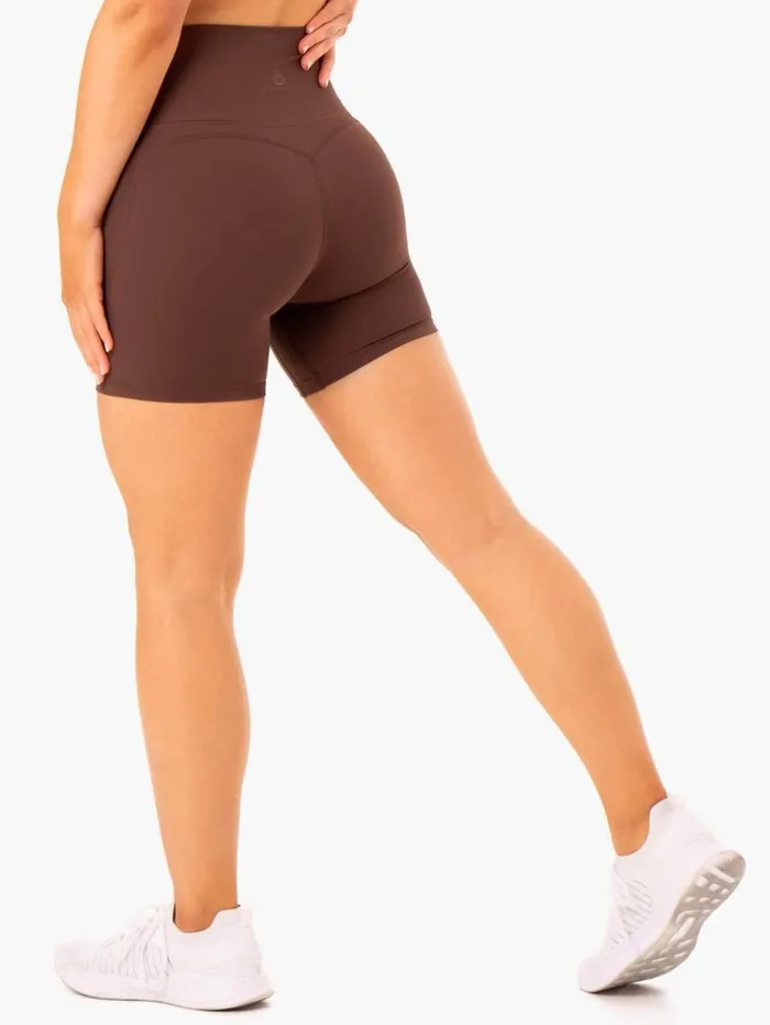 Gym Shorts Womens Ryderwear NKD Align Shorts Chocolate