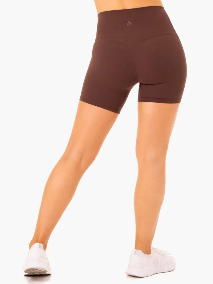 Gym Shorts Womens Ryderwear NKD Align Shorts Chocolate