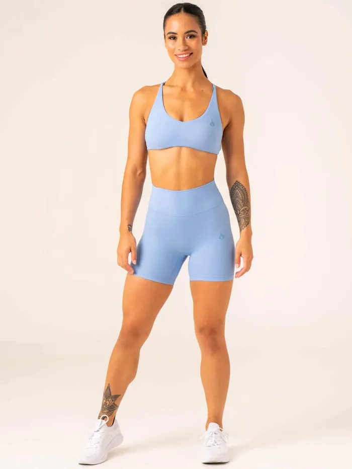 Gym Shorts Womens Ryderwear NKD High Waisted Scrunch Shorts Blue