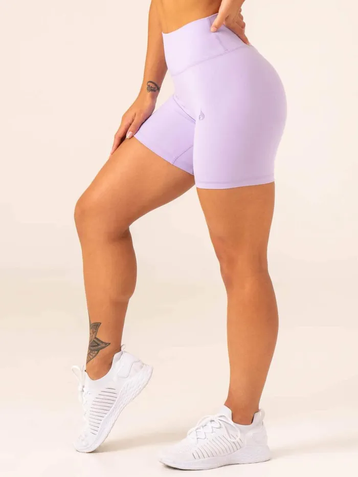 Gym Shorts Womens Ryderwear NKD High Waisted Scrunch Shorts Lavender