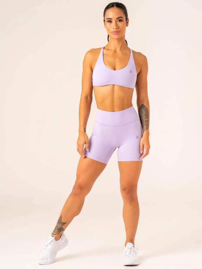 Gym Shorts Womens Ryderwear NKD High Waisted Scrunch Shorts Lavender
