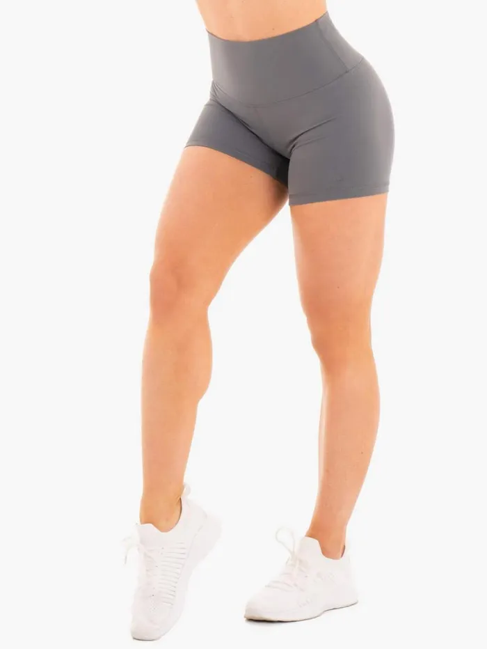 Gym Shorts Womens Ryderwear NKD High Waisted Shorts Charcoal