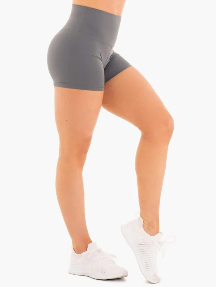 Gym Shorts Womens Ryderwear NKD High Waisted Shorts Charcoal