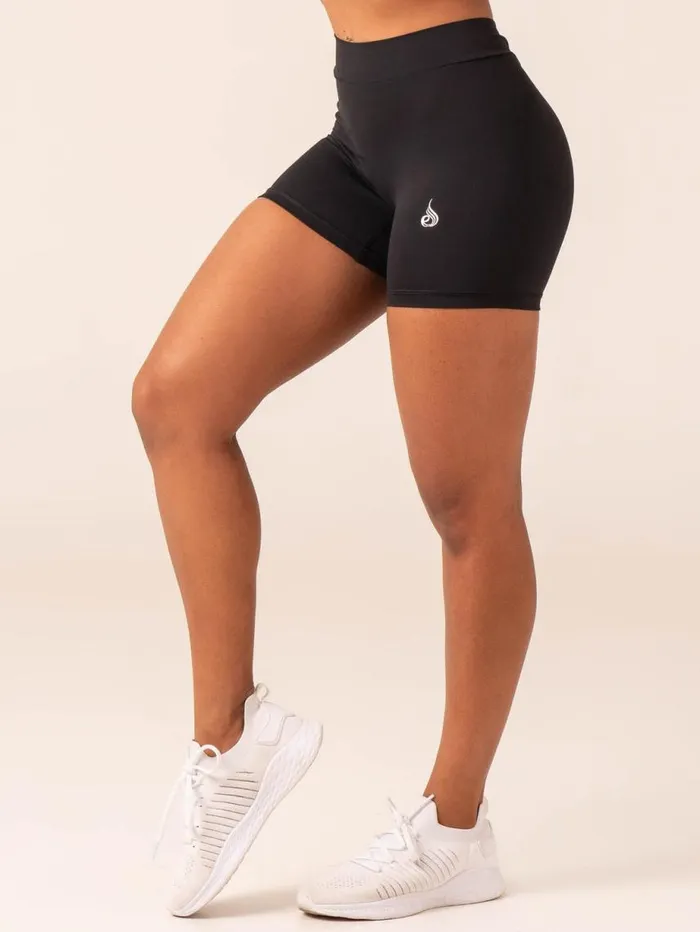 Gym Shorts Womens Ryderwear NKD V Scrunch Shorts Black