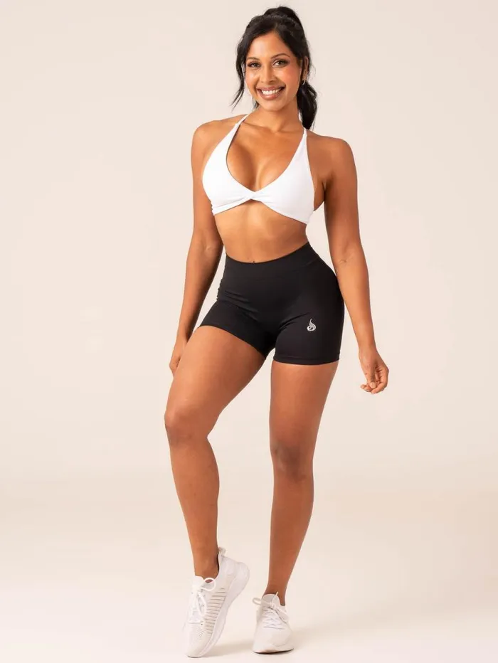 Gym Shorts Womens Ryderwear NKD V Scrunch Shorts Black