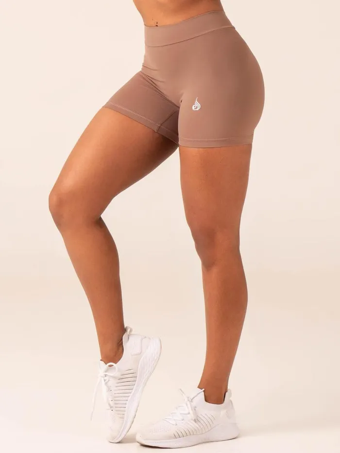 Gym Shorts Womens Ryderwear NKD V Scrunch Shorts Mocha