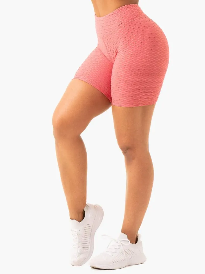 Gym Shorts Womens Ryderwear Optic Scrunch Bum Shorts Lipstick Pink