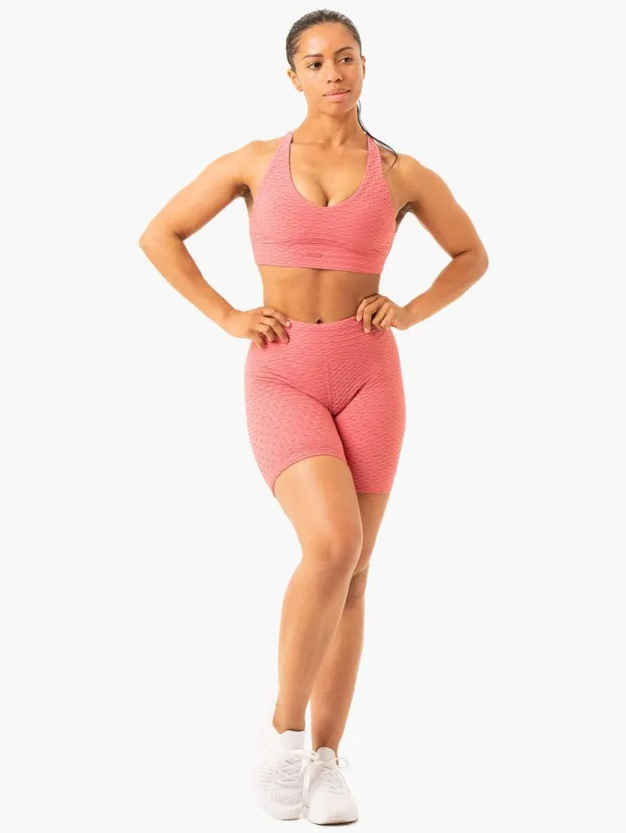 Gym Shorts Womens Ryderwear Optic Scrunch Bum Shorts Lipstick Pink