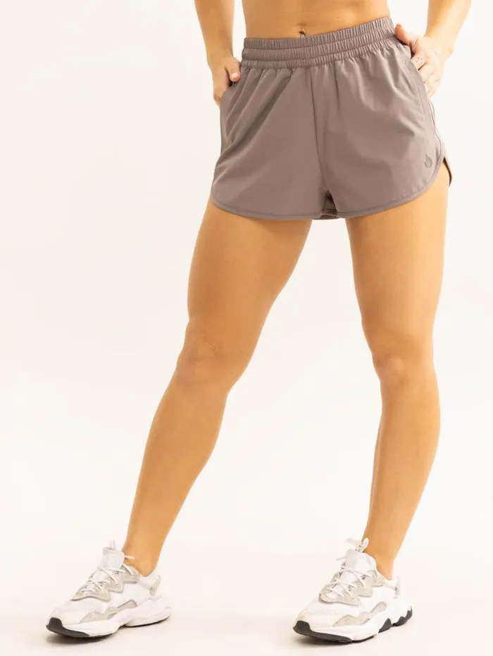 Gym Shorts Womens Ryderwear Persist Training Shorts Taupe
