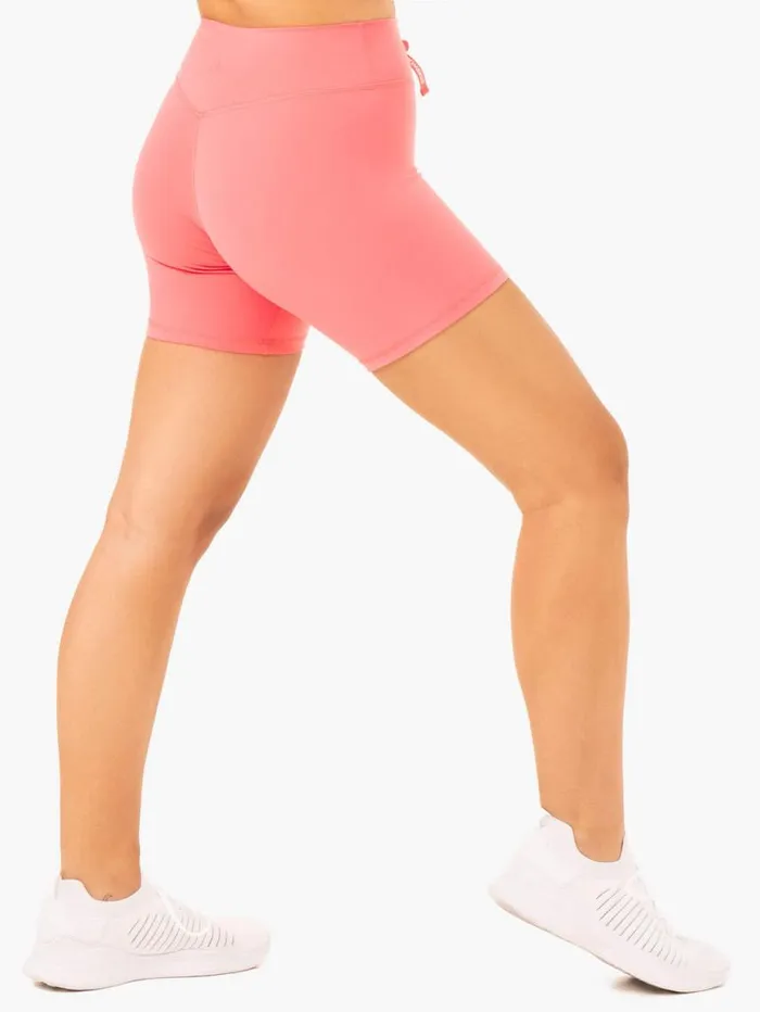 Gym Shorts Womens Ryderwear Replay High Waisted Shorts Coral