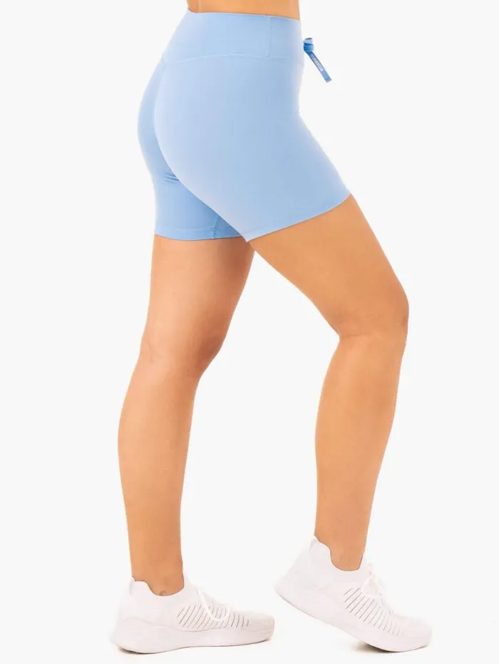 Gym Shorts Womens Ryderwear Replay High Waisted Shorts Sky Blue