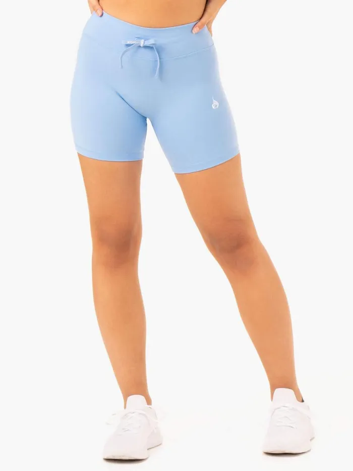 Gym Shorts Womens Ryderwear Replay High Waisted Shorts Sky Blue
