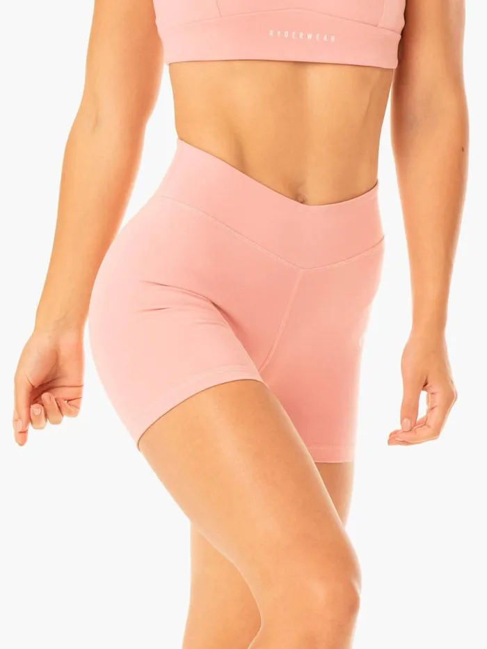 Gym Shorts Womens Ryderwear Revival Scrunch Bum Shorts Pink