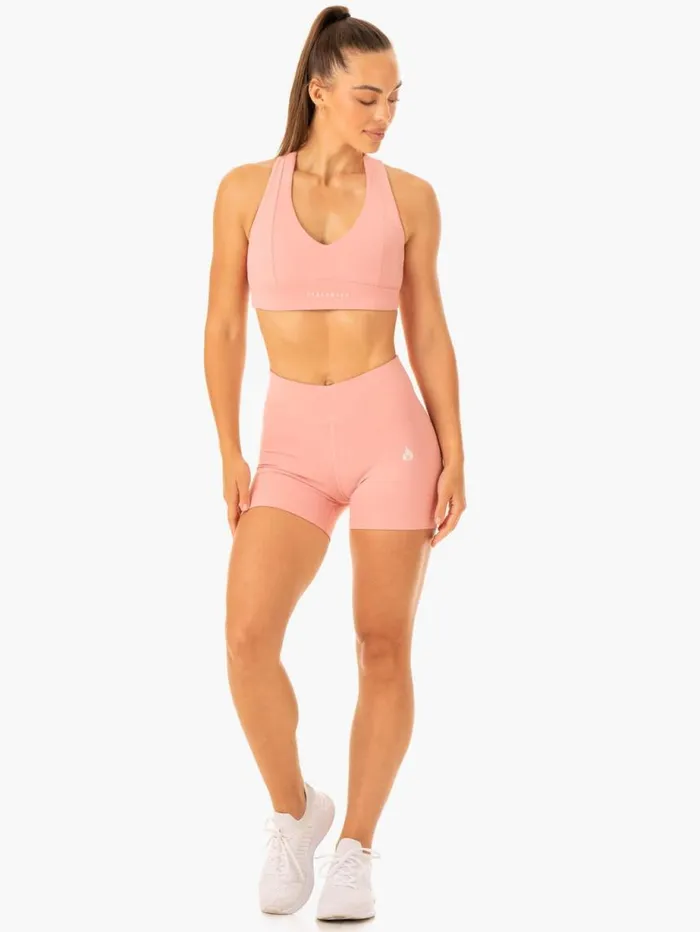 Gym Shorts Womens Ryderwear Revival Scrunch Bum Shorts Pink