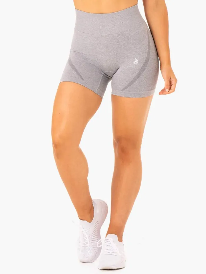 Gym Shorts Womens Ryderwear Sculpt Seamless Shorts Grey Marl