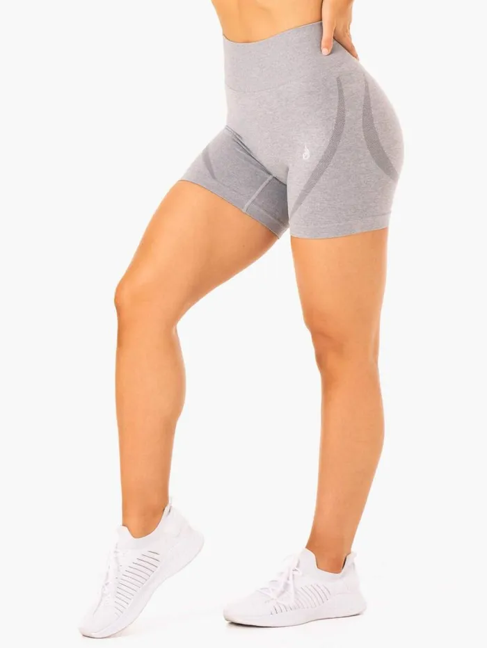 Gym Shorts Womens Ryderwear Sculpt Seamless Shorts Grey Marl