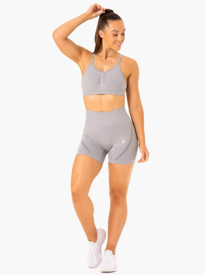 Gym Shorts Womens Ryderwear Sculpt Seamless Shorts Grey Marl