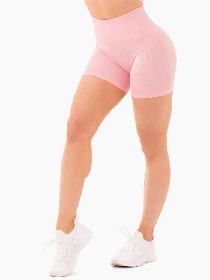 Gym Shorts Womens Ryderwear Seamless Staples Shorts Baby Pink Marl