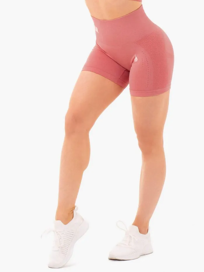 Gym Shorts Womens Ryderwear Seamless Staples Shorts Rose Pink Marl