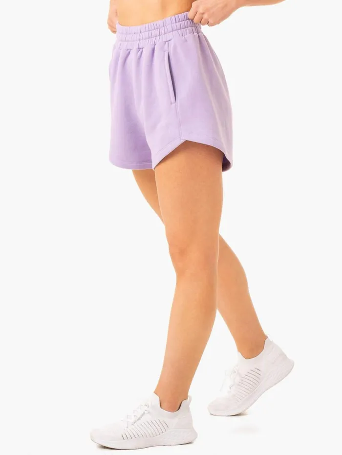 Gym Shorts Womens Ryderwear Sideline Track Shorts Lilac