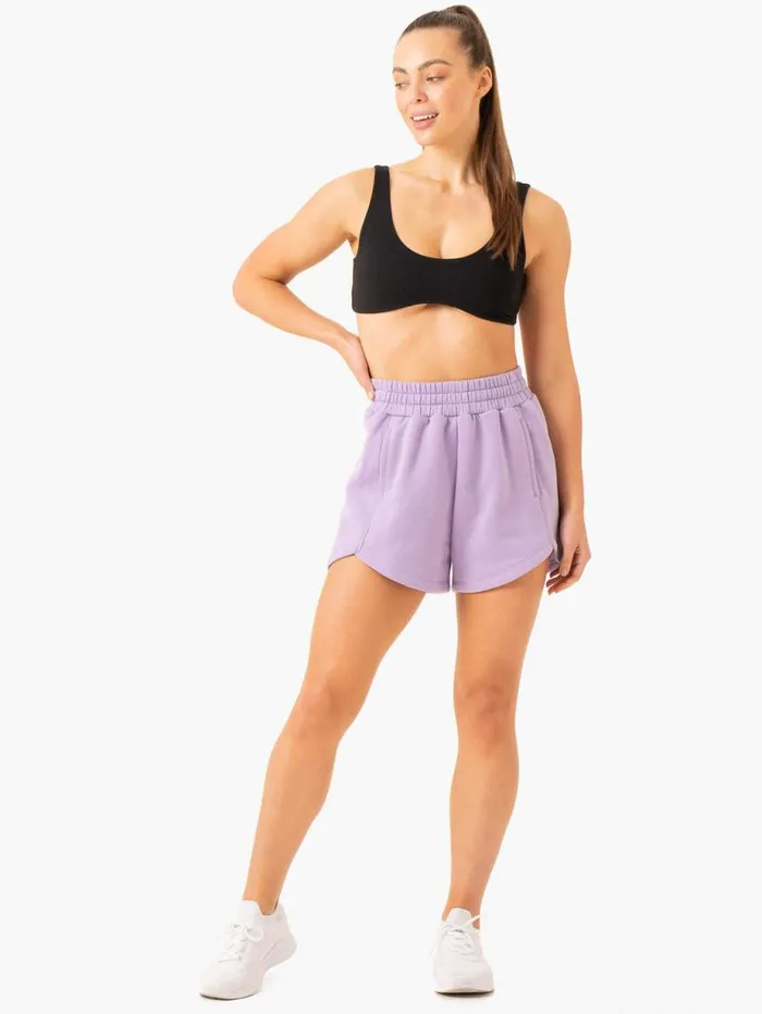 Gym Shorts Womens Ryderwear Sideline Track Shorts Lilac