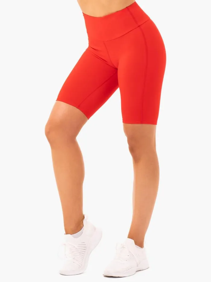 Gym Shorts Womens Ryderwear Staples Bike Shorts Red