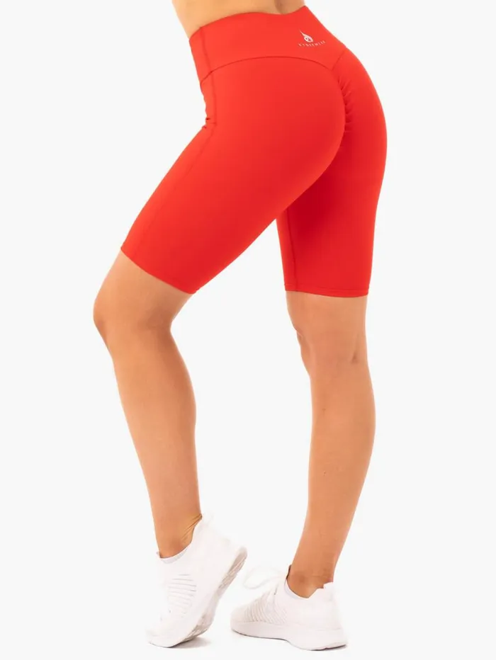Gym Shorts Womens Ryderwear Staples Bike Shorts Red