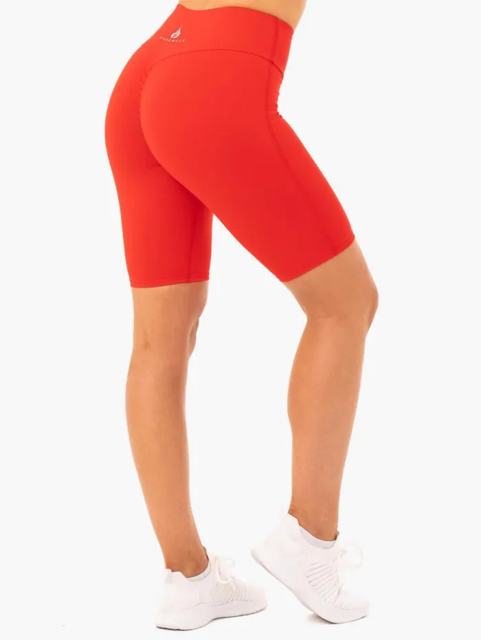 Gym Shorts Womens Ryderwear Staples Bike Shorts Red