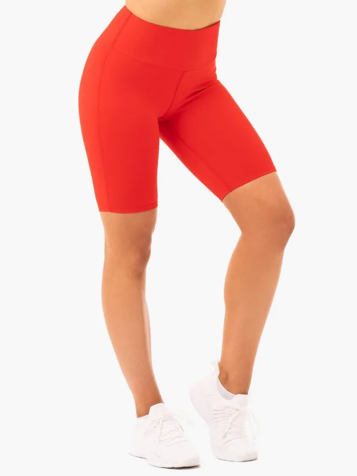 Gym Shorts Womens Ryderwear Staples Bike Shorts Red