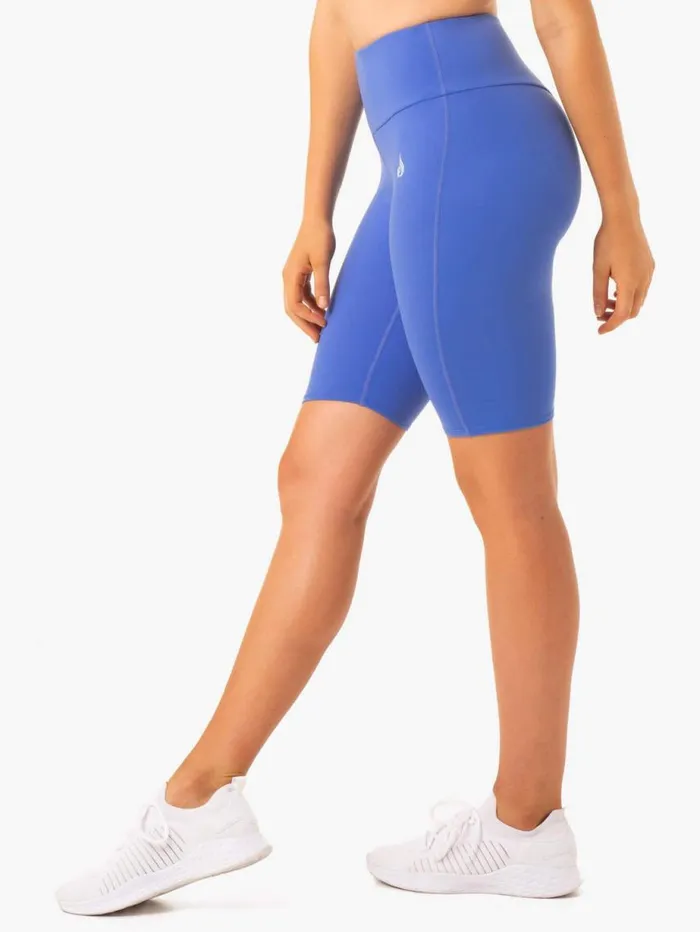 Gym Shorts Womens Ryderwear Staples Scrunch Bum Bike Shorts Iris Blue