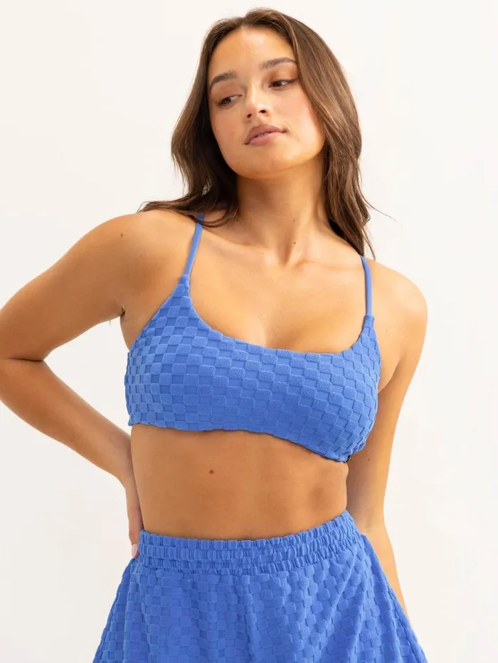 Gym Shorts Womens Ryderwear Terry Towelling Sports Crop Cobalt Blue