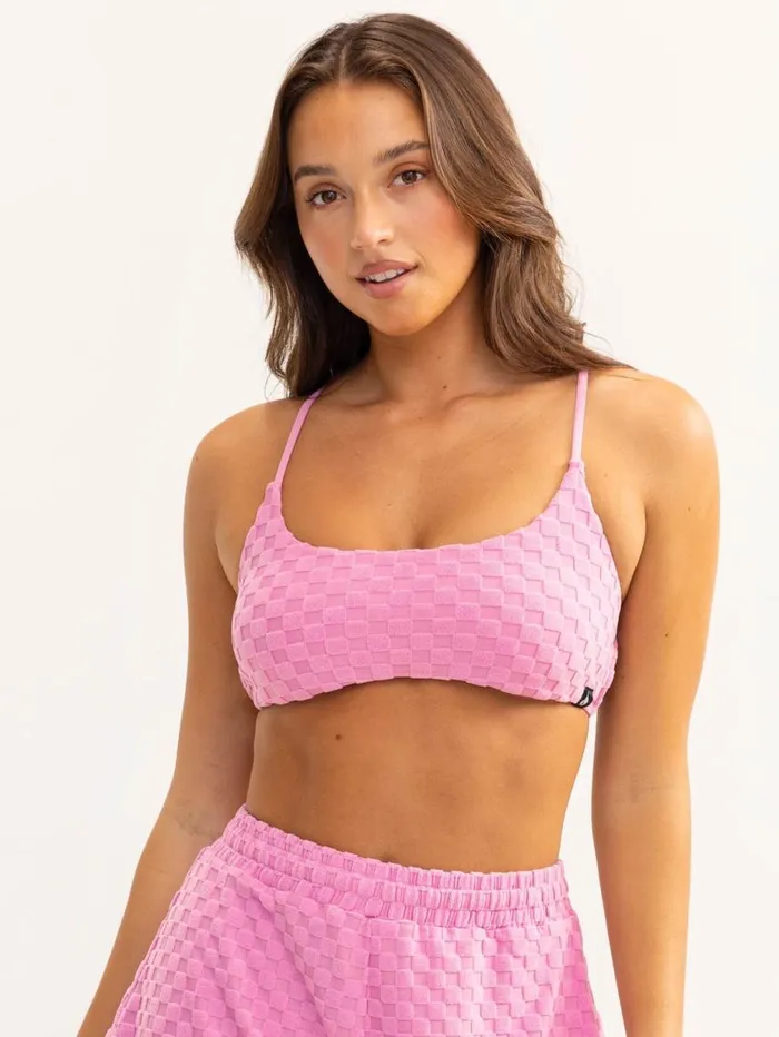 Gym Shorts Womens Ryderwear Terry Towelling Sports Crop Musk Pink