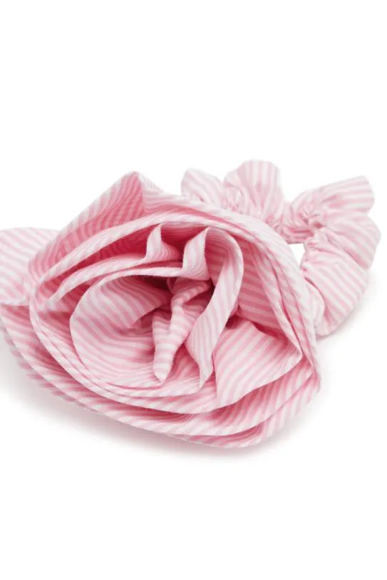 Hair Accessories Accessories Damson Madder Rosette Scrunchie In Pink Stripe