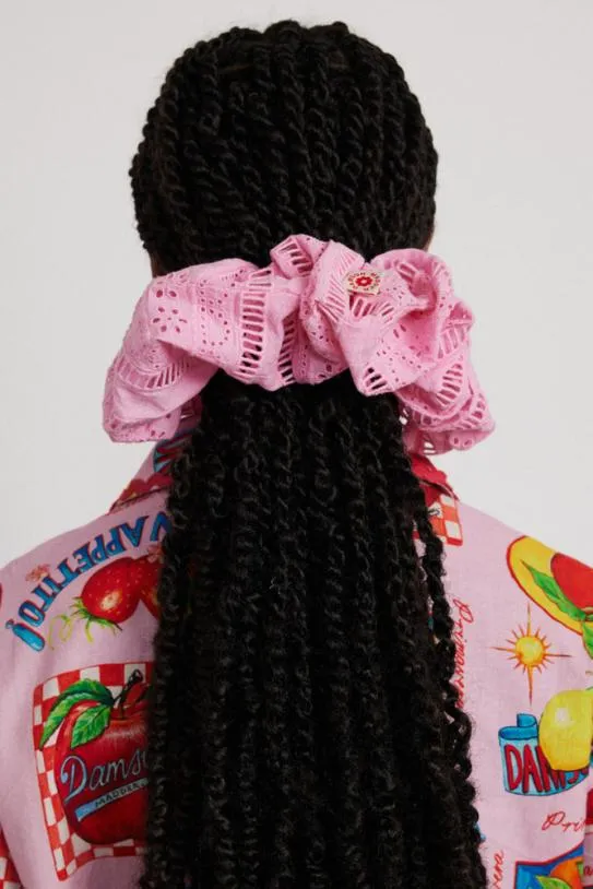 Hair Accessories WomenAccessories Damson Madder Oversized Broderie Scrunchie In Pink