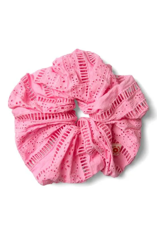 Hair Accessories WomenAccessories Damson Madder Oversized Broderie Scrunchie In Pink
